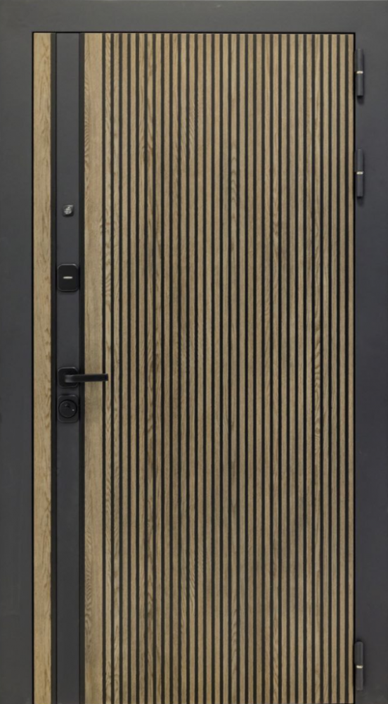 Входная дверь ДвериПРО Rosna СБ-1 (лак. белое, 16мм, беленый дуб) DPRO198306 внешняя сторона